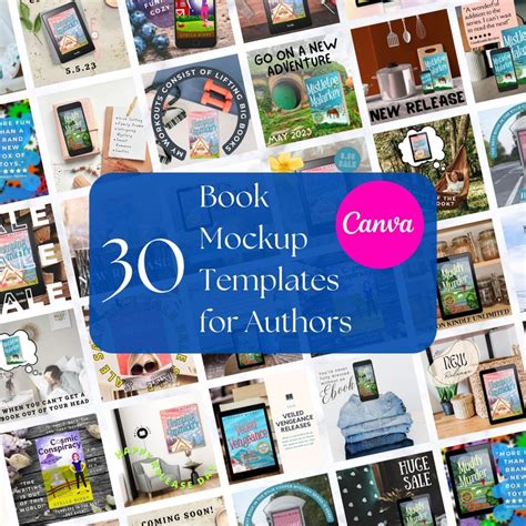 30 Canva Book Mockup Templates For Authors Writers Bookstagram Digital