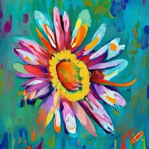 Colorful Painting Of Daisies On Craiyon