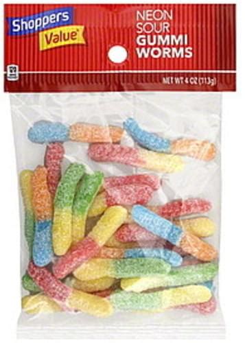 Shoppers Value Neon Sour Gummi Worms 4 Oz Nutrition Information Innit