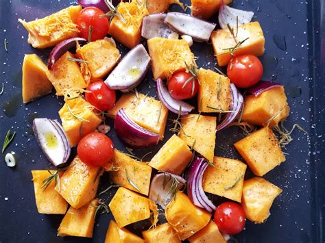 Roasted Pumpkin With Rosemary And Cherry Tomatoes