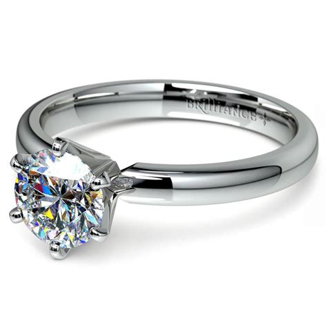 Six Prong Solitaire Engagement Ring In Platinum