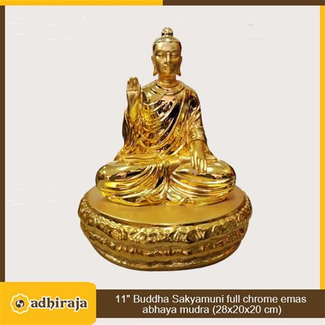 Jual Rupang Patung Arca Buddha Sakyamuni Gautama Abhaya Mudra Emas 11