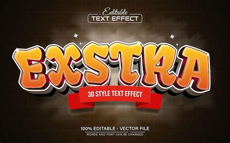 Extra Cartoon Bold 3d Text Effekt Bearbeitbar Premium Vektor