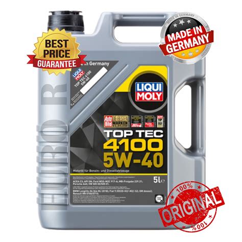 LIQUI MOLY TOPTEC 4100 5W 40 ENGINE OIL 100 ORIGINAL 5L Shopee