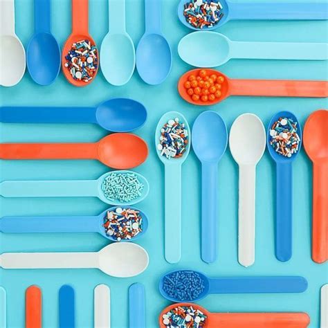 Reusable Plastic Ice Cream Spoons Colorful Dessert Spoons Sweets