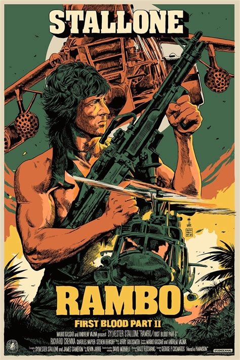 Posters Usa Stallone Rambo First Blood Part Ii Movie Poster Glossy