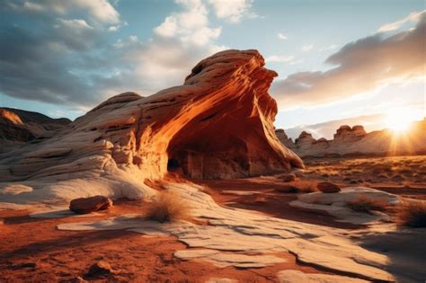 Premium Ai Image Red Rock Formations Generative Ai