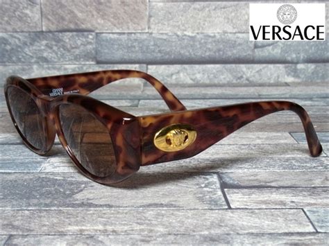 【やや傷や汚れあり】gianni Versace ヴェルサーチ メデューサ ロゴ 金具 サングラス べっ甲柄 茶 ゴールド金具 イタリア製