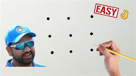 How To Draw Rohit Sharma From 9 Dots YouTube