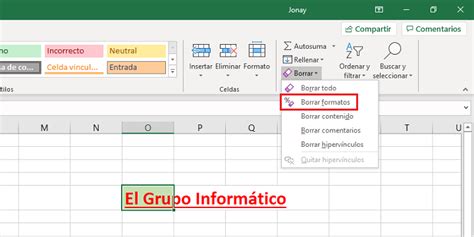 Cómo borrar formato de celdas en Excel