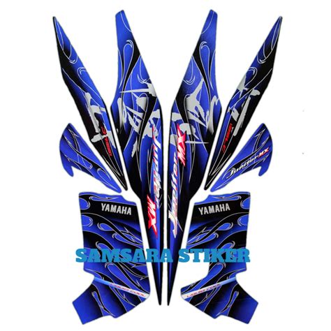 Stiker Body Motor Yamaha Jupiter Mx 2008 Hitam Biru Full Set Lazada