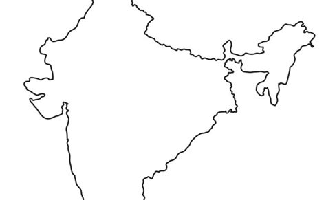 India Physical Map Blank Outline Blank Outline Physical Map Of India