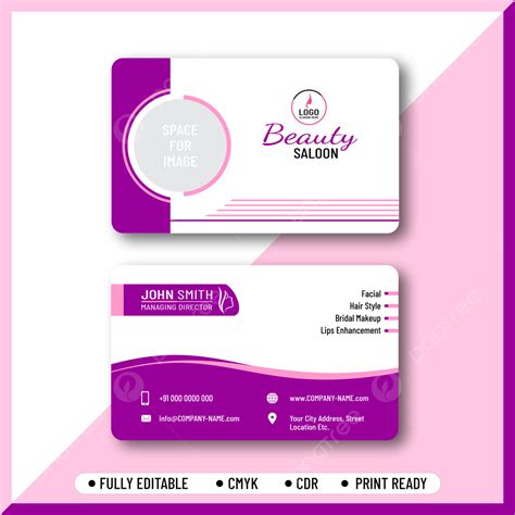 Corporate Business Card For Saloon Or Beauty Parlour Template Download ...