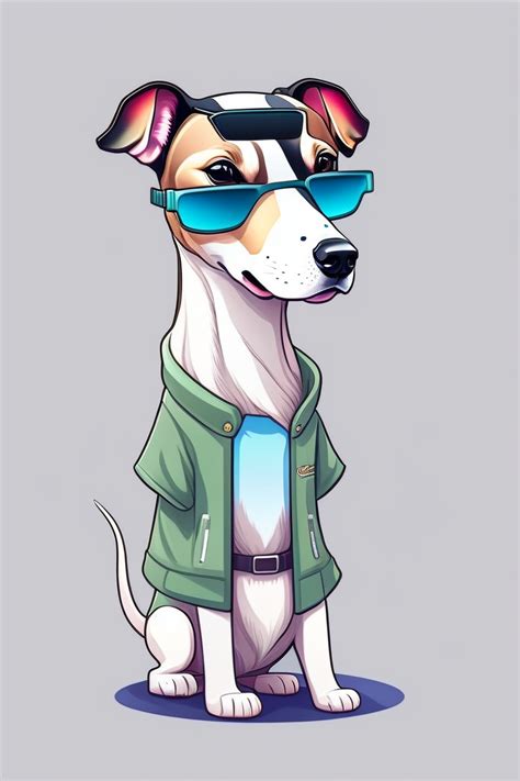 Lexica Kawaii Cute Whippet With Sunglasses Cartoon Full Body Clean