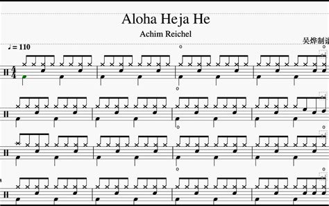 《aloha Heja He》 Achim Reichel 动态鼓谱 架子鼓教学哔哩哔哩bilibili