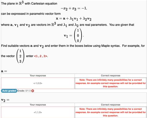 Solved The Plane In R3 With Cartesian Equation X2 X3 1 Can Chegg