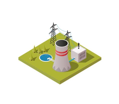 Isometric Nuclear Power Facility Stock Illustrations Isometric