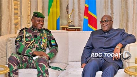 Le Pr Sident Tshisekedi Accueille Le G N Ral Oligui Nguema Du Gabon En