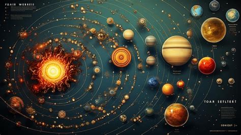 Planetas Del Sistema Solar En Infografías Vectoriales Del Universo Esquema Del Sistema Solar