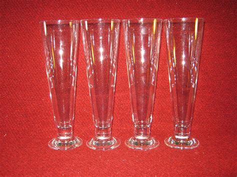 Pilsener Glasses Set Of 4 Classic Tall Gently Used EBay