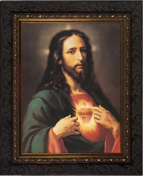 Traditional Sacred Heart Of Jesus Framed Art Catholic To The Max