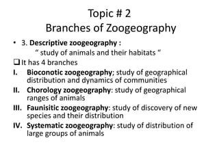 introduction to zoogeography | PPT