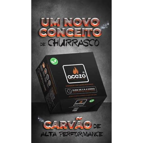 Carvão Acezo Na Caixa Acendedora 3kg