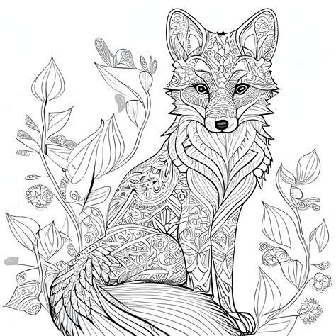 12 Pack Stress Relief Coloring Pages Cute Fox Digital Print Filigree