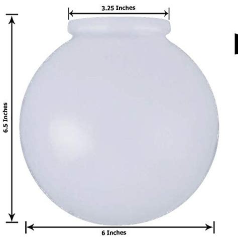 Kor K21815 6 Inch White Glass Globe Lamp Shade 3 14 Inch Fitter Opening Lighting Fixture