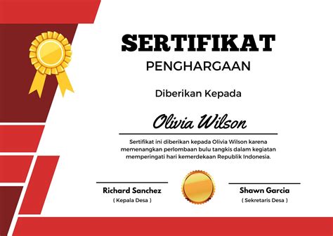 Contoh Piagam Penghargaan Sponsor Rose Parsons