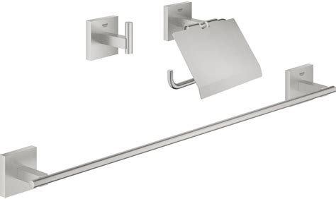 GROHE Start Cube zestaw akcesoriów łazienkowych 3w1 stal nierdzewna