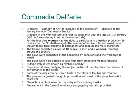 Commedia Dellarte Ppt