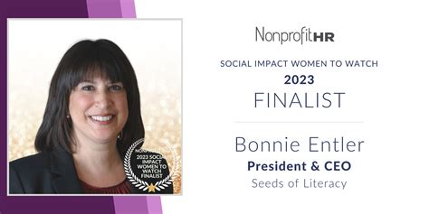 Bonnie Entler Named Social Impact Woman To Watch Seeds Of Literacy Seeds Of Literacy Free