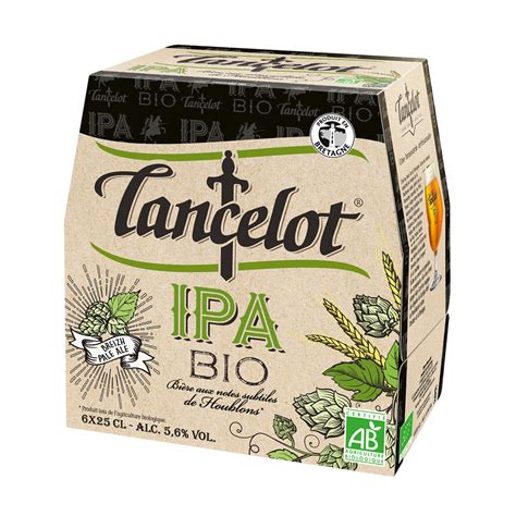 Bière blonde Bio IPA LANCELOT le pack de 6 bouteilles de 25cL à Prix