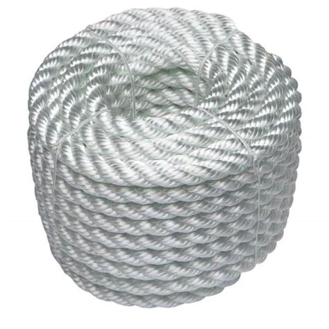 Everbilt 1 2 In X 50 Ft Nylon Twist Rope White 73272 The Home Depot