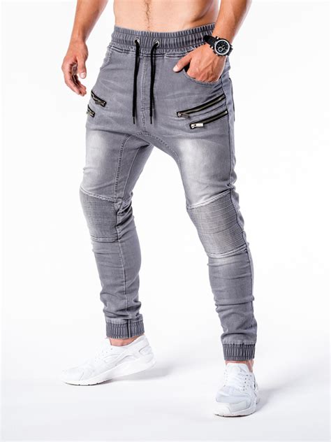 Mens Jeans Joggers P405 Grey Modone Wholesale Clothing For Men