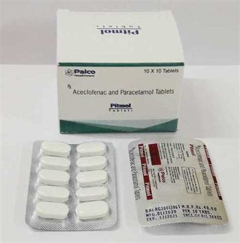 General Medicines Aceclofenac 100mg Paracetamol 325 Mg Tablet At Best Price In Ambala Palco