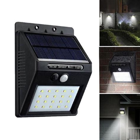 Arandela LED Solar Luminaria Parede Sensor de Presença Uso Externo IP66