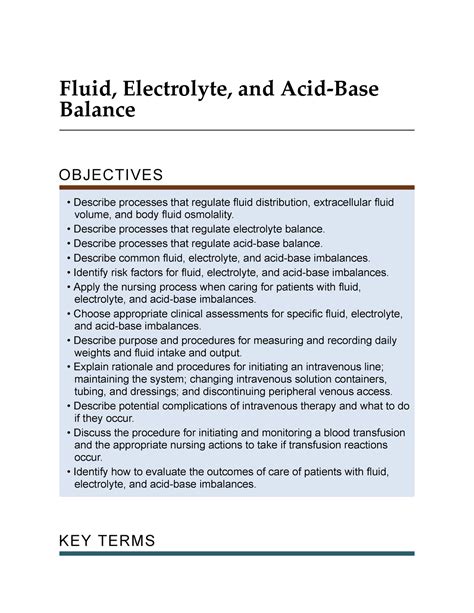 Fundamentals Of Nursing Ch Fluid Electrolyte And Acid Base