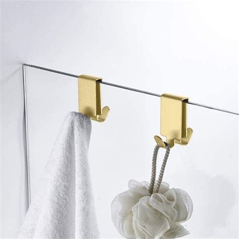 Mokiuer Double Hooks For Glass Shower Door Towel Hooks Over The