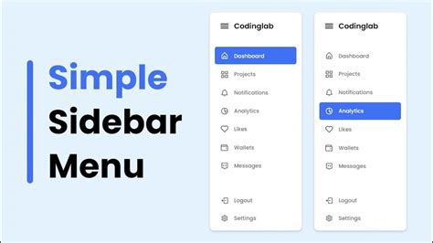 Responsive Sidebar Menu In HTML CSS And JavaScript