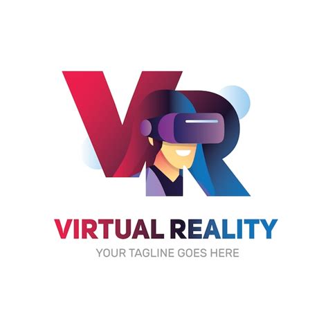 Premium Vector Virtual Reality Vr Logo With Woman Shape Inside Using