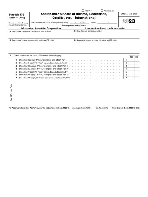 Fillable Online 2023 Form IRS 1120S Fill Online Printable Fillable