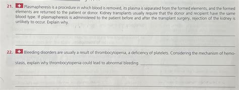 Solved Plasmapheresis is a procedure in which blood is | Chegg.com