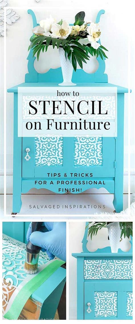 How To Stencil On Furniture Salvaged Inspirations Stencil Furniture