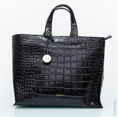Женская кожаная сумка Furla (Фурла) Divide-it черная. Натуральная кожа ...