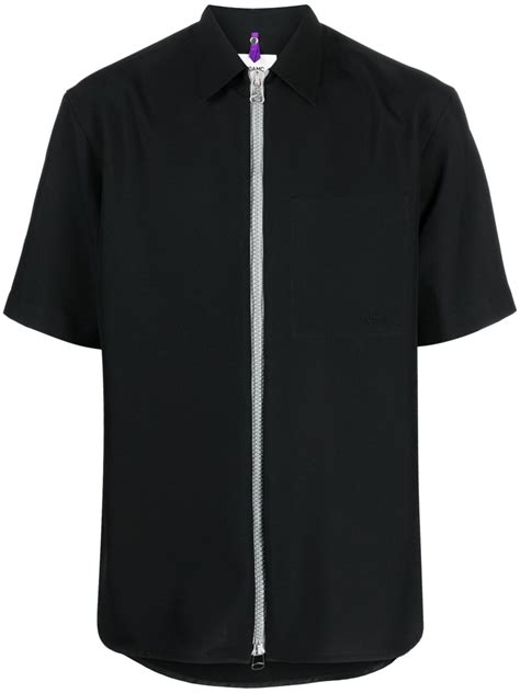 Oamc Ian Short Sleeve Virgin Wool Shirt Farfetch