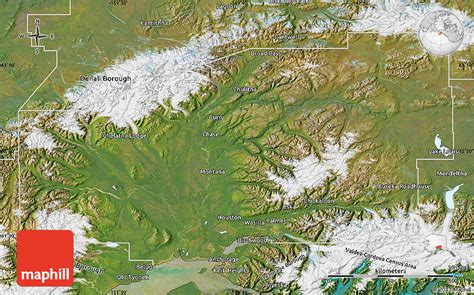 Satellite Map of Matanuska-Susitna Borough