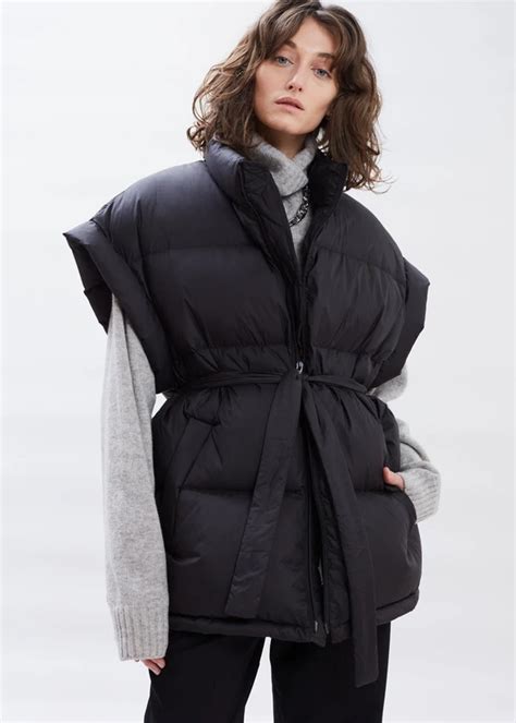 Oversized Puffer Vest In Black The Frankie Shop Puffer Vest