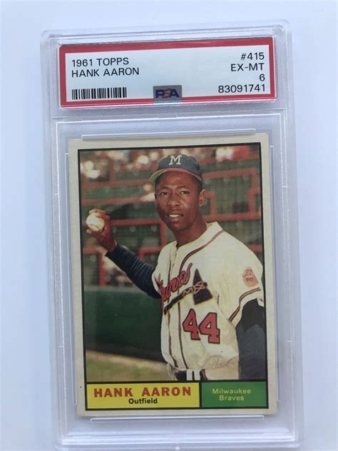 1961 Topps Hank Aaron 415 PSA 6 EX MT HOF Nicely Centered EBay